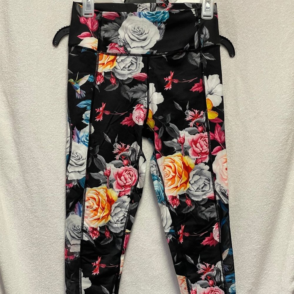 ZYIA BLACK FLORAL LEGGINGS
